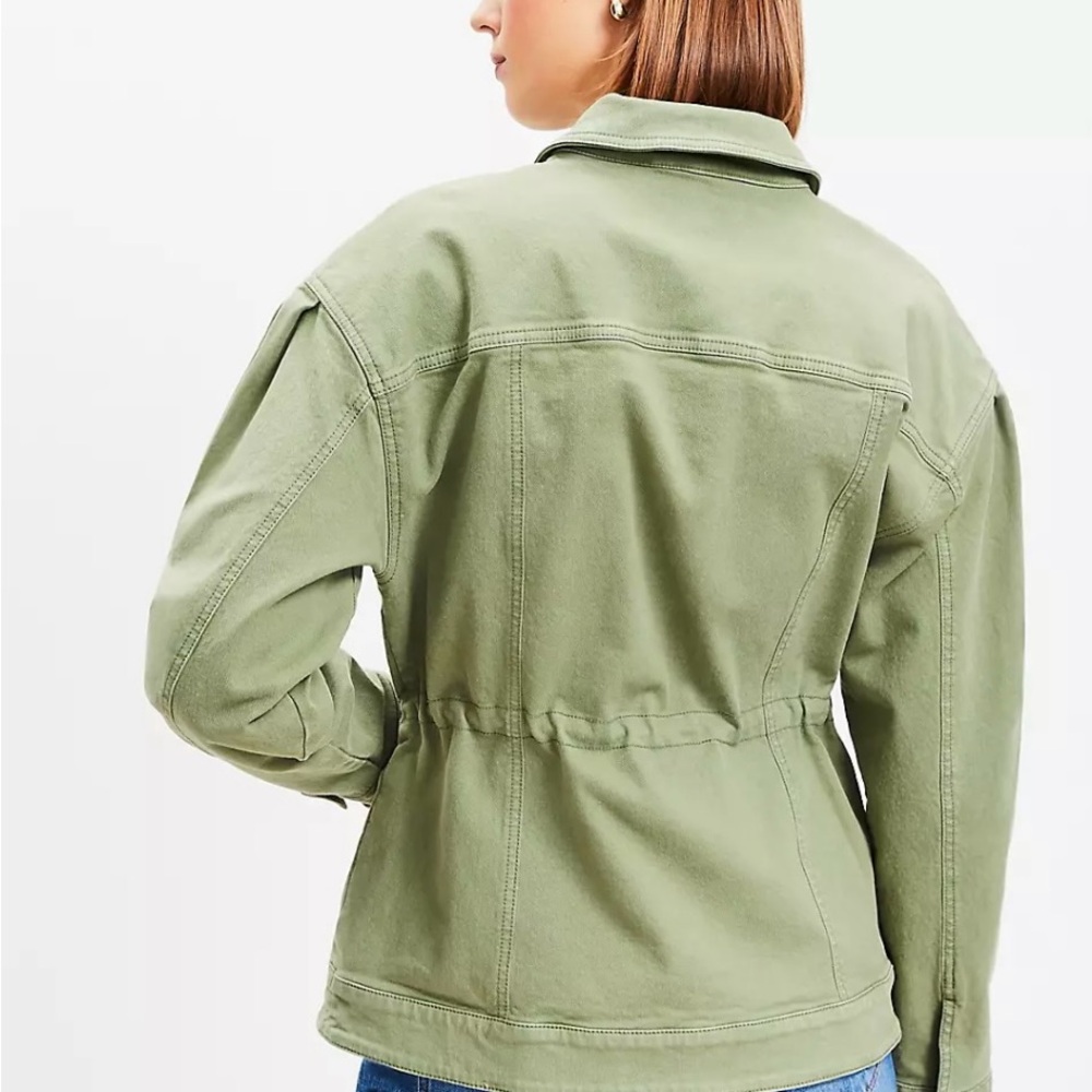 Puff Sleeve Drawstring Utility Jacket - Picture 3 of 5